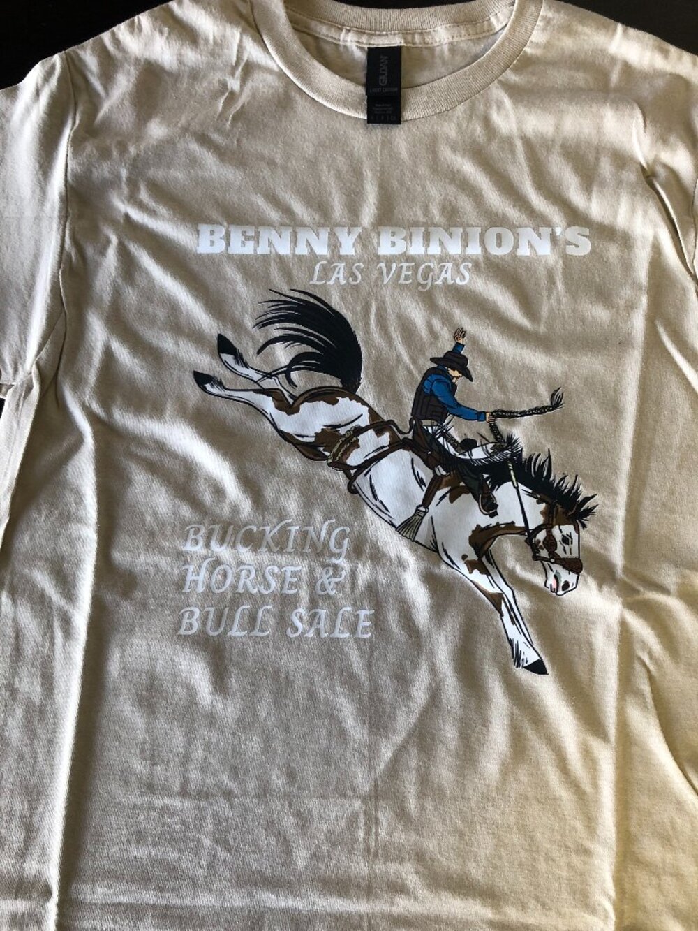 Benny Binion’s Bucking Horse & Bull Sale T-Shirt – Cream